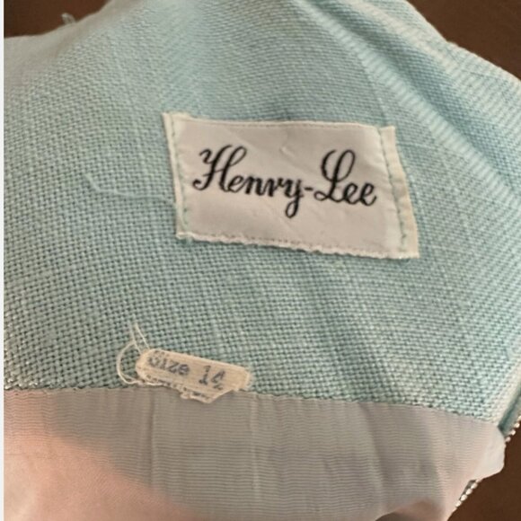 Vintage Henry Lee Light Blue Embellished Party Dress 1960's Size Small - Picture 9 of 9
